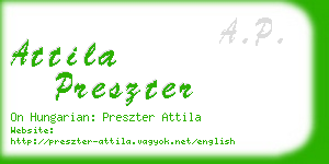 attila preszter business card